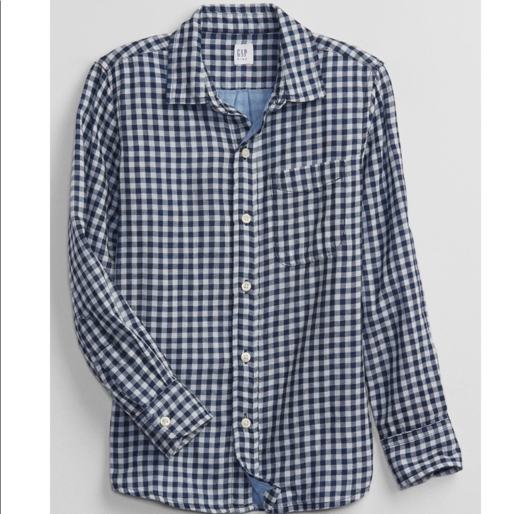 NWT Navy Gingham Dress Shirt